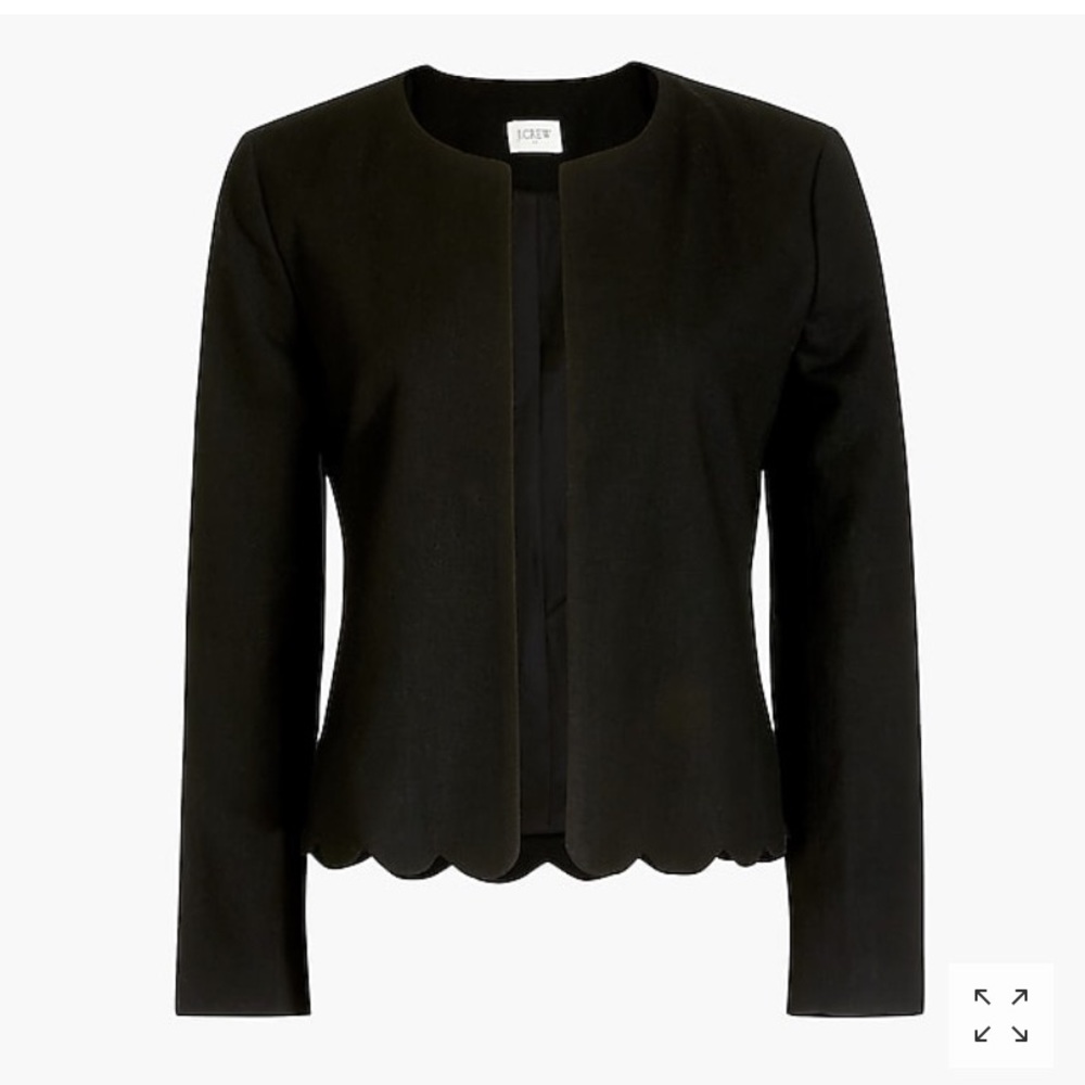 J.Crew scallop hem linen jacket J028